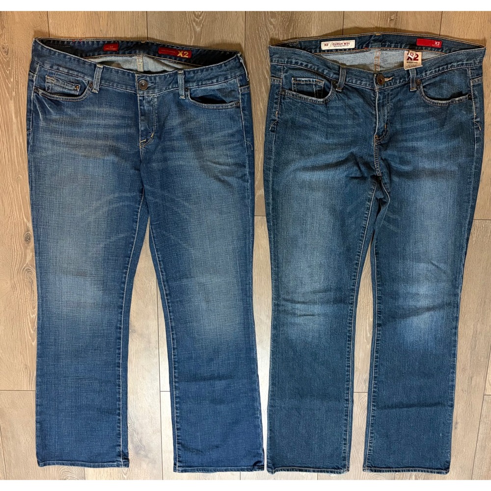 X2 Quality Denim Jeans Bundle Size 12 Bootcut Y2K Medium Wash 2 Pair Bundle